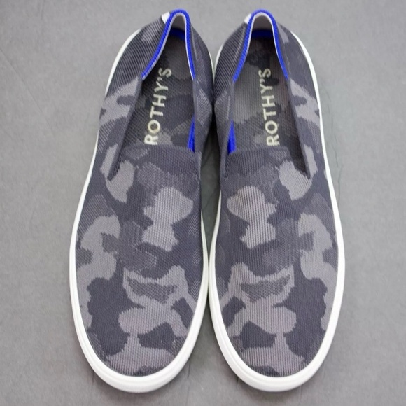 Rothy's Womens US 8.5 The Original Slip On Sneaker Grey Camo Camouflage Sneakers - Picture 8 of 12